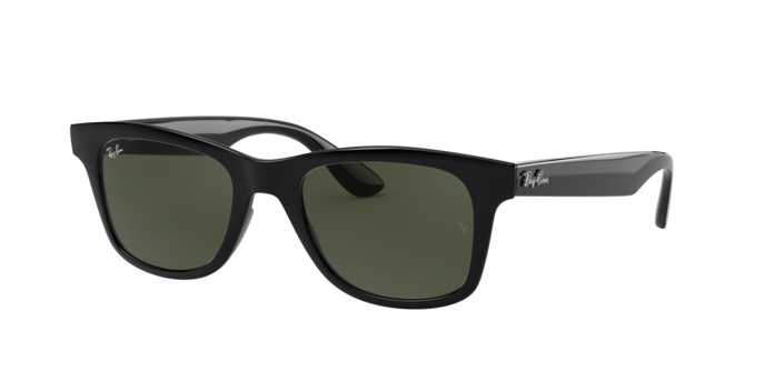 Sonnenbrillen Ray-Ban RB 4640 (601/31) farbe shiny black form quadratisch gläser green