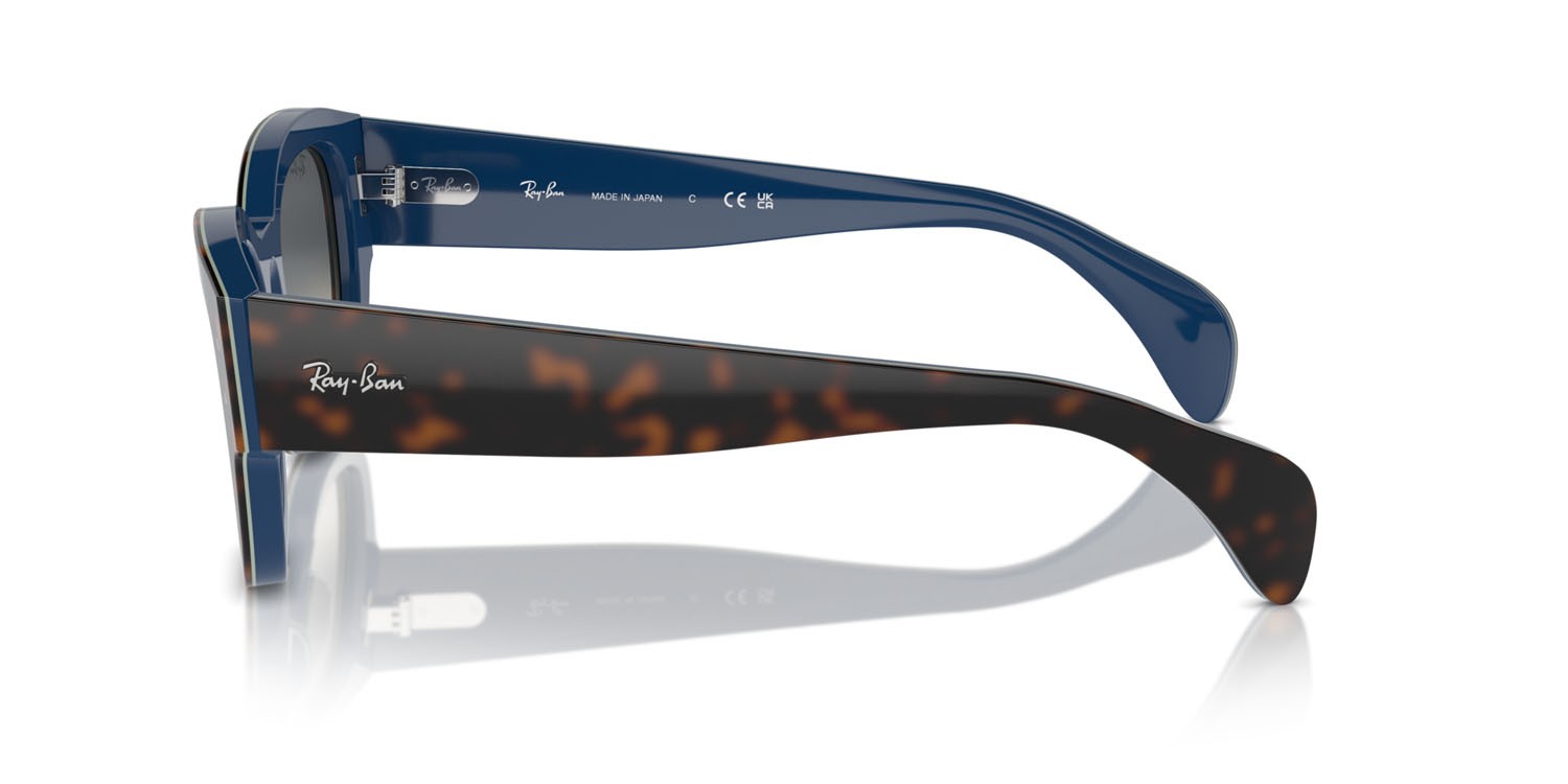Sonnenbrillen Ray-Ban Jorge RB 7681S (140171) farbe havana grey on blue form quadratisch gläser grigio
