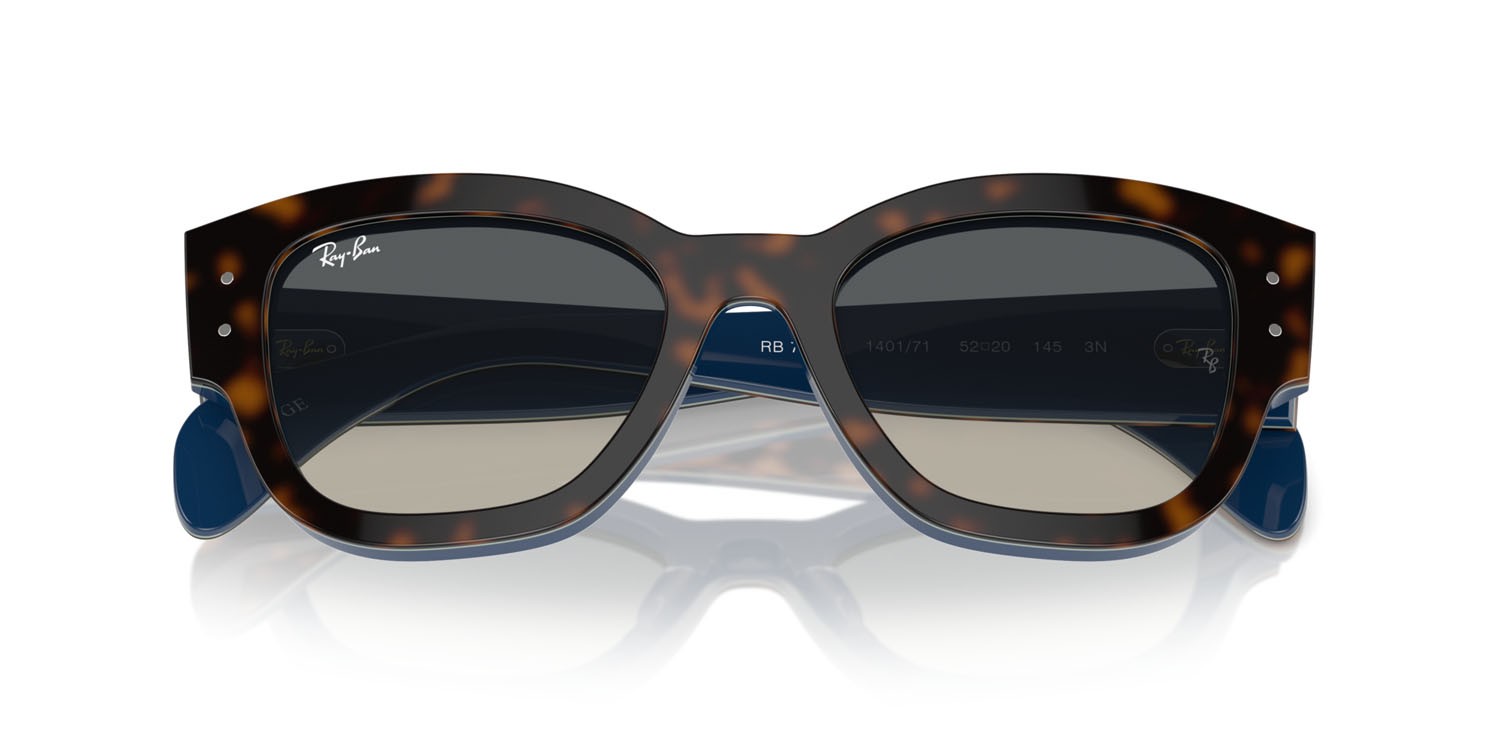 Sonnenbrillen Ray-Ban Jorge RB 7681S (140171) farbe havana grey on blue form quadratisch gläser grigio