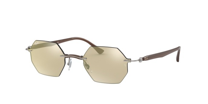 Sonnenbrillen Ray-Ban RB 8061 (159/5A) farbe grey form oval gläser light brown mirror gold