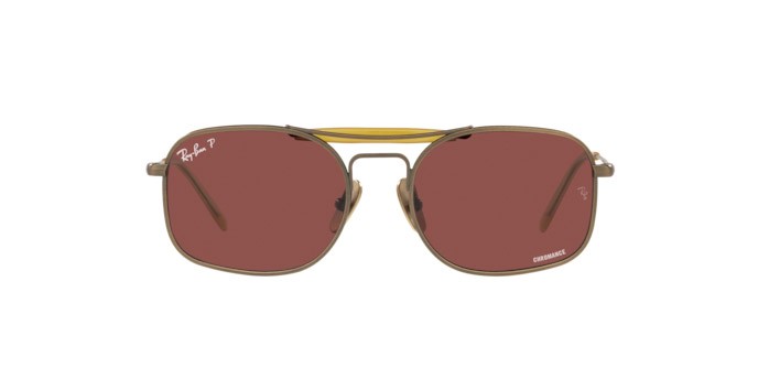 Sonnenbrillen Ray-Ban Titanium Chromance RB 8062 (9207AL) farbe demi gloss antique gold form quadratisch gläser polar wine