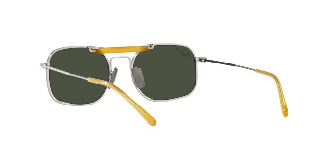 Sonnenbrillen Ray-Ban Titanium Chromance RB 8062 (9209P1) farbe silver form quadratisch gläser polar dark green