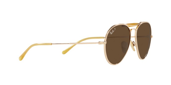 Sonnenbrillen Ray-Ban Titanium Chromance RB 8063 (9205AN) farbe arista form aviator gläser polar brown