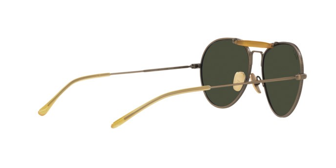 Sonnenbrillen Ray-Ban Titanium Chromance RB 8063 (9207P1) farbe demi gloss antique gold form aviator gläser polar dark green