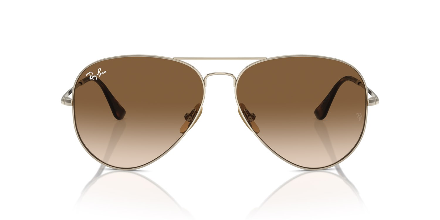 Occhiali da sole Ray-Ban Aviator Titanium RB 8089 (926551) colore oro forma aviator lenti clear & brown