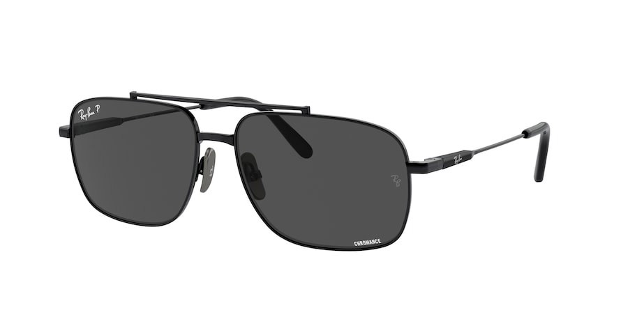 Sonnenbrillen Ray-Ban Michael Titanium RB 8096 (9267K8) farbe nero form quadratisch gläser grigio scuro