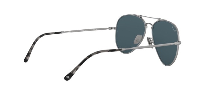 Sonnenbrillen Ray-Ban Aviator Titanium RB 8125M (9165) farbe silver demishiny form aviator gläser polar blue mirror gold ar