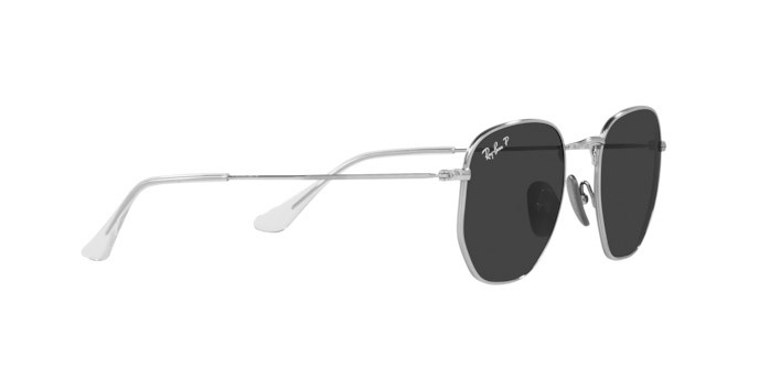 Occhiali da sole Ray-Ban Hexagonal Titanium RB 8148 (920948) colore silver forma irregolare lenti polar black
