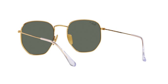 Occhiali da sole Ray-Ban Hexagonal Titanium RB 8148 (921658) colore legend gold forma irregolare lenti polar green