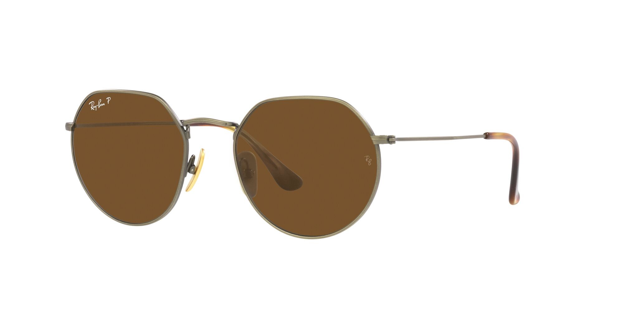 Sonnenbrillen Ray-Ban Jack Titanium RB 8165 (920757) farbe oro anticato semi-lucido form unregelmäßig gläser marrone