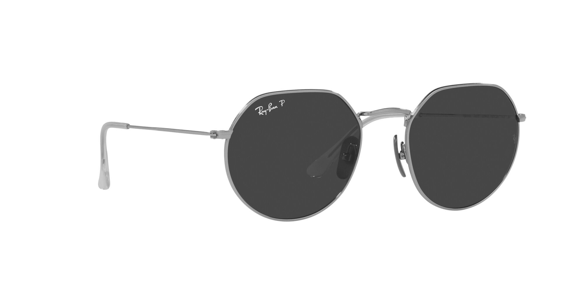 Sonnenbrillen Ray-Ban Jack Titanium RB 8165 (920948) farbe argento form unregelmäßig gläser nero