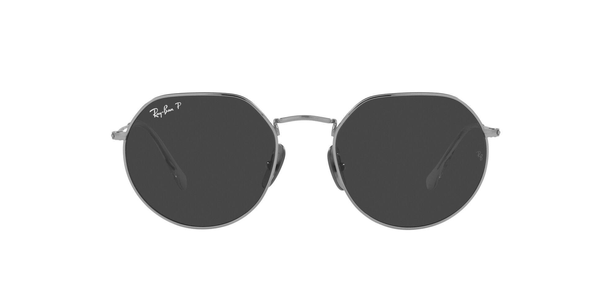 Sonnenbrillen Ray-Ban Jack Titanium RB 8165 (920948) farbe argento form unregelmäßig gläser nero