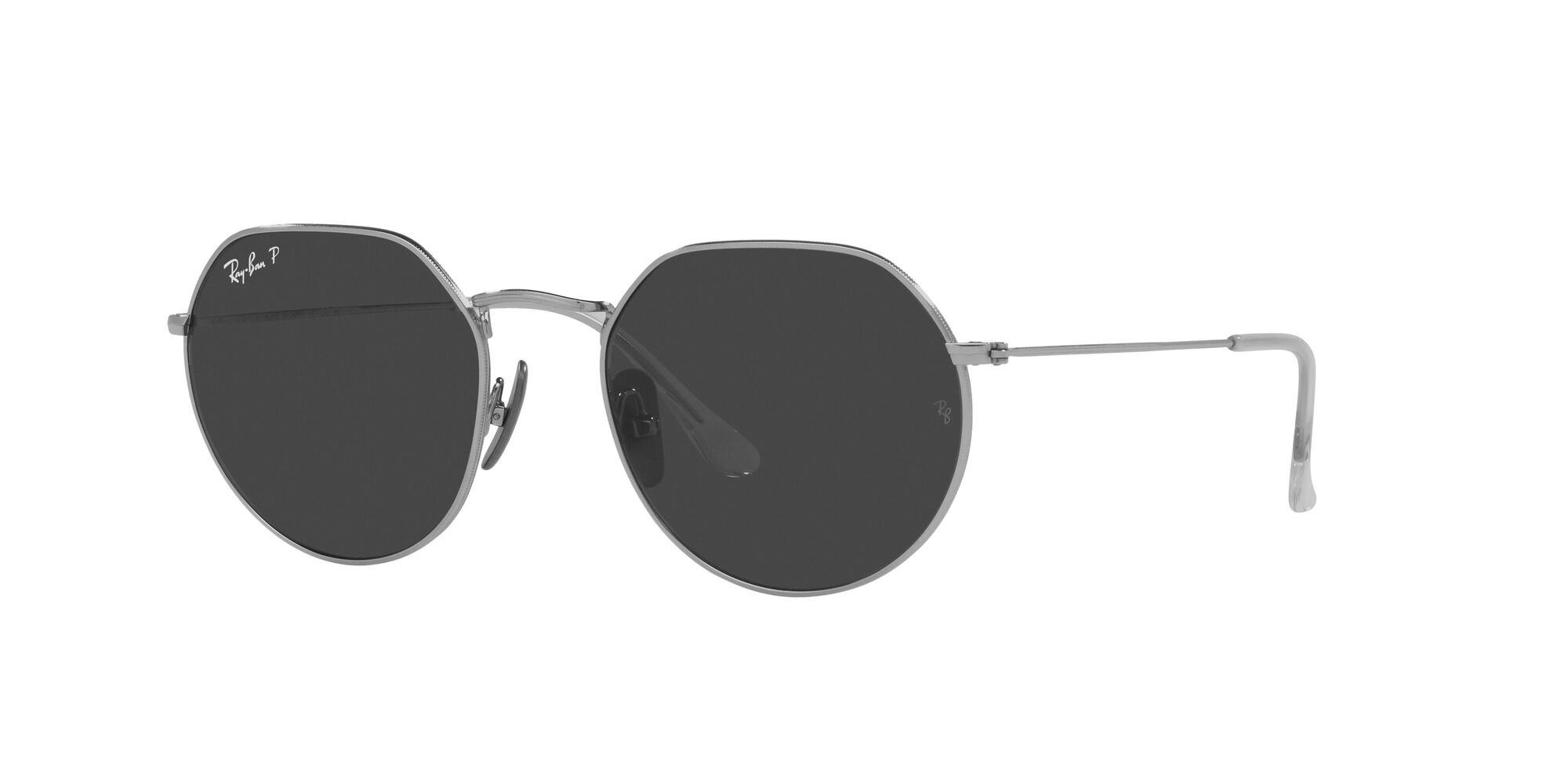Sonnenbrillen Ray-Ban Jack Titanium RB 8165 (920948) farbe argento form unregelmäßig gläser nero