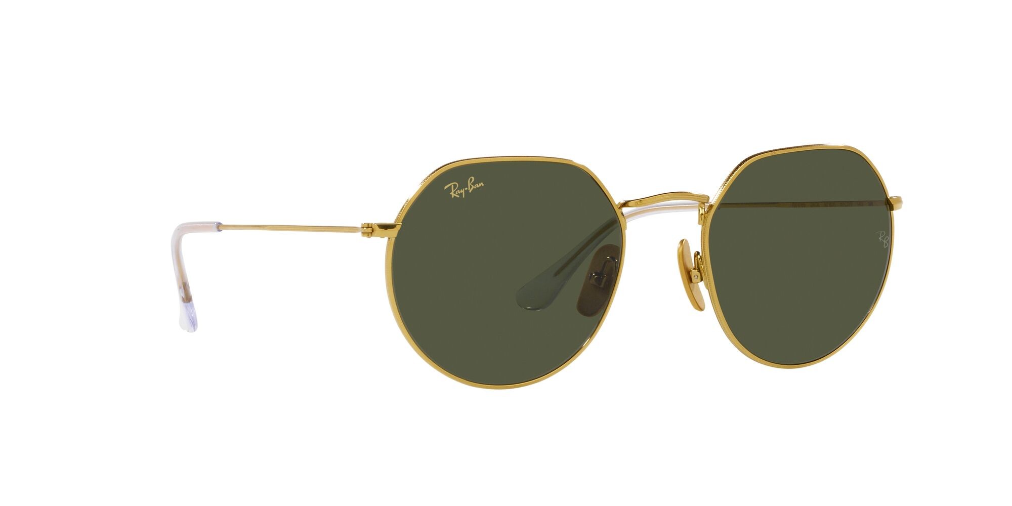 Occhiali da sole Ray-Ban Jack Titanium RB 8165 (921631) colore legend gold forma irregolare lenti verde