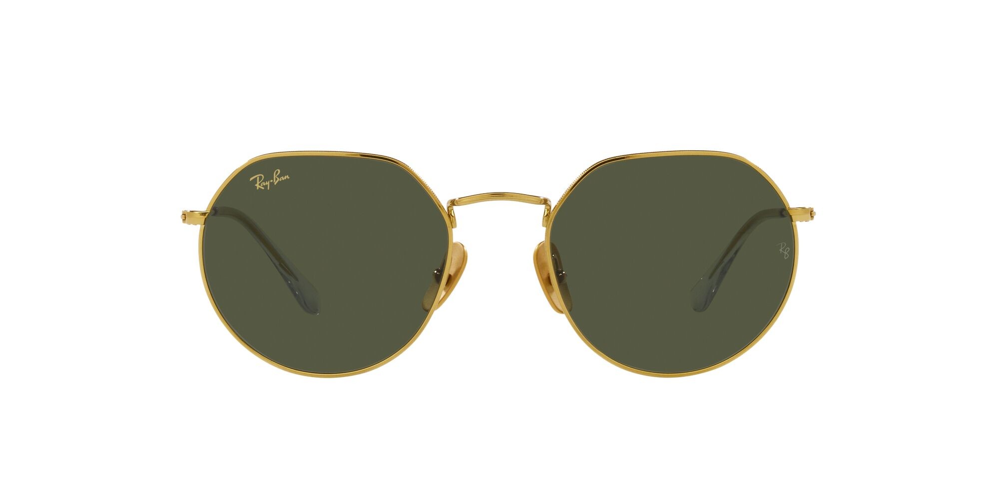 Occhiali da sole Ray-Ban Jack Titanium RB 8165 (921631) colore legend gold forma irregolare lenti verde