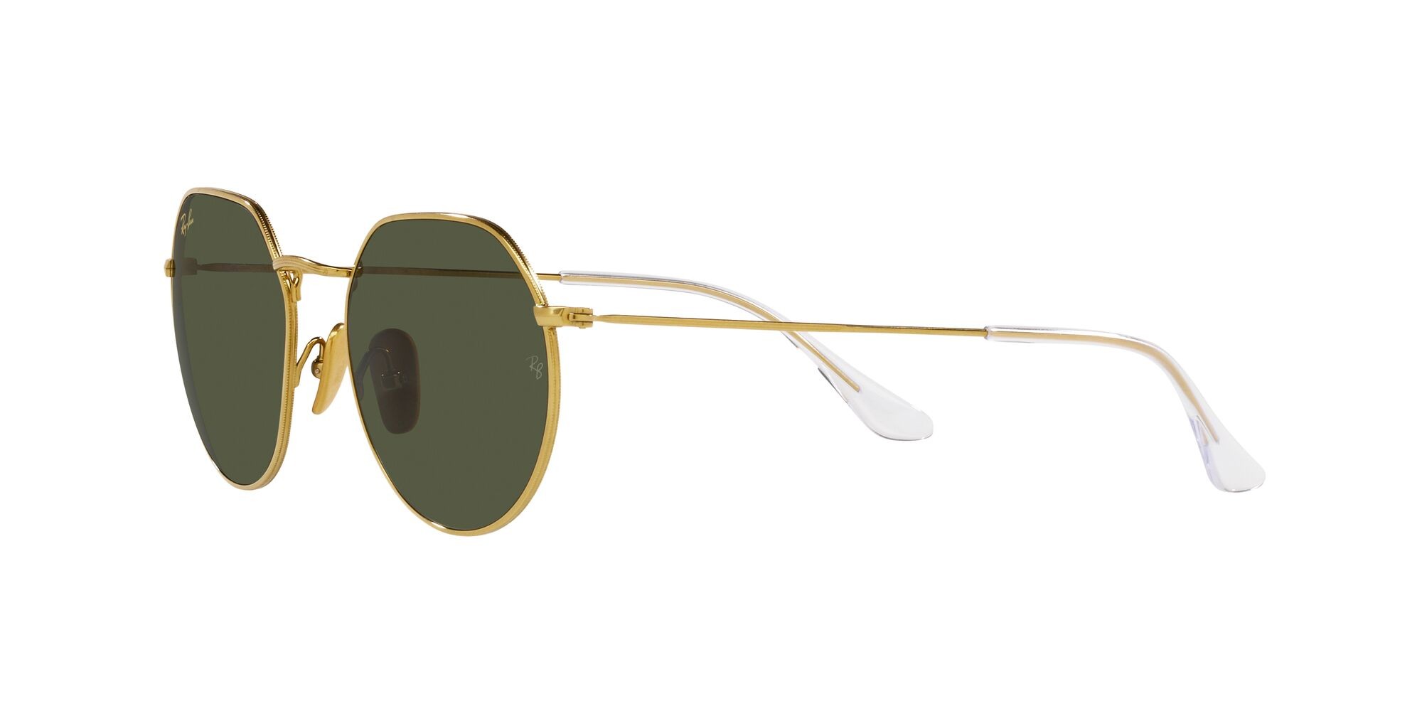 Occhiali da sole Ray-Ban Jack Titanium RB 8165 (921631) colore legend gold forma irregolare lenti verde