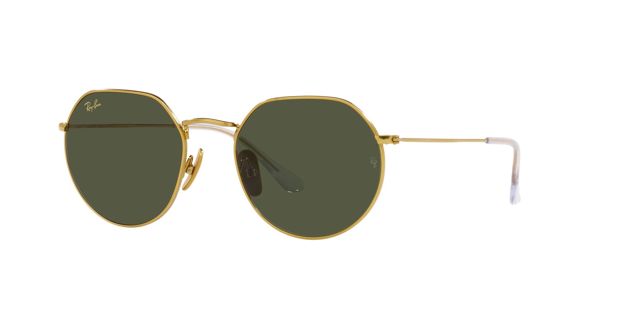 Occhiali da sole Ray-Ban Jack Titanium RB 8165 (921631) colore legend gold forma irregolare lenti verde