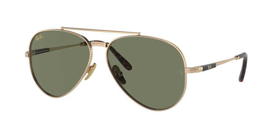 Occhiali da sole Ray-Ban Aviator Titanium RB 8225 (313852) colore arista forma aviator lenti green