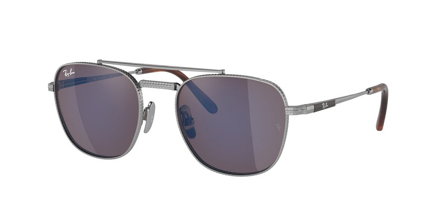 Sonnenbrillen Ray-Ban Frank II Titanium RB 8258 (3139O4) farbe silver form aviator gläser grey mirror blue
