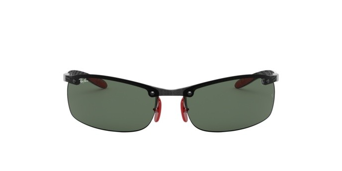 Sonnenbrillen Ray-Ban Scuderia Ferrari Collection RB 8305M (F00571) farbe dark carbon form quadratisch gläser dark green