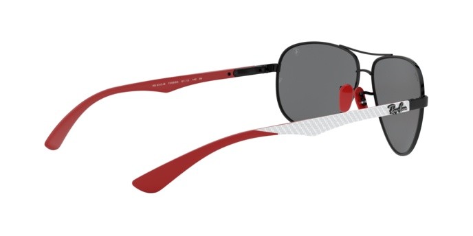 Sonnenbrillen Ray-Ban Scuderia Ferrari Collection RB 8313M (F0096G) farbe black form aviator gläser grey mirror silver