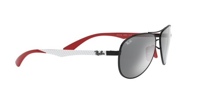 Sonnenbrillen Ray-Ban Scuderia Ferrari Collection RB 8313M (F0096G) farbe black form aviator gläser grey mirror silver