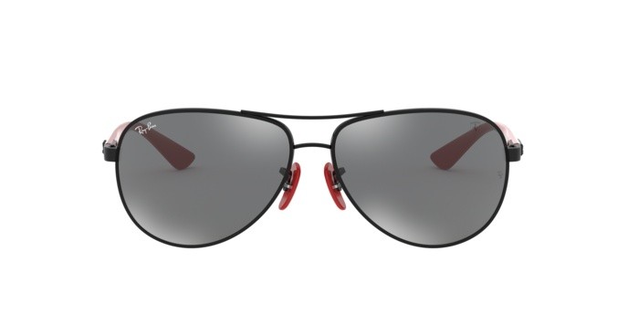 Sonnenbrillen Ray-Ban Scuderia Ferrari Collection RB 8313M (F0096G) farbe black form aviator gläser grey mirror silver