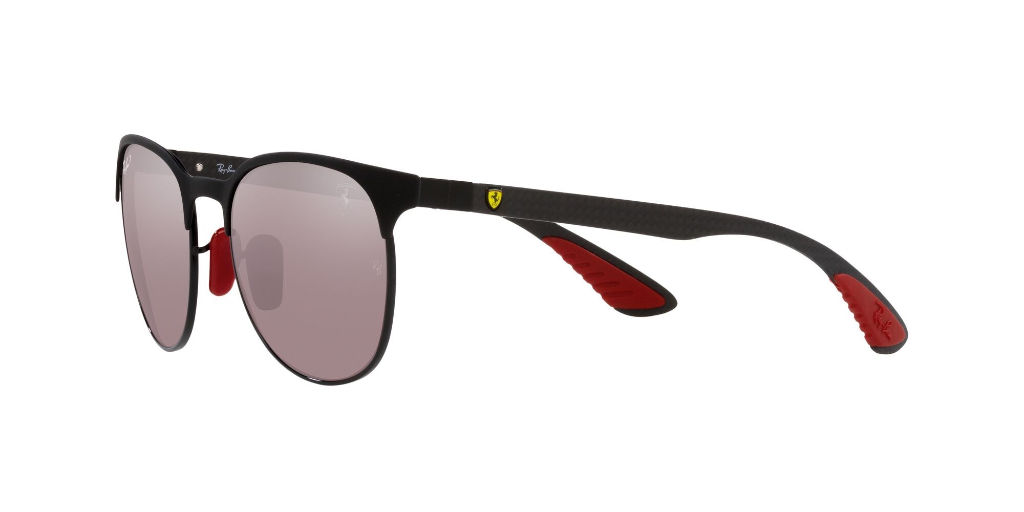 Sonnenbrillen Ray-Ban Scuderia Ferrari RB 8327M (F041H2) farbe nero form pantos gläser viola specchiato argento