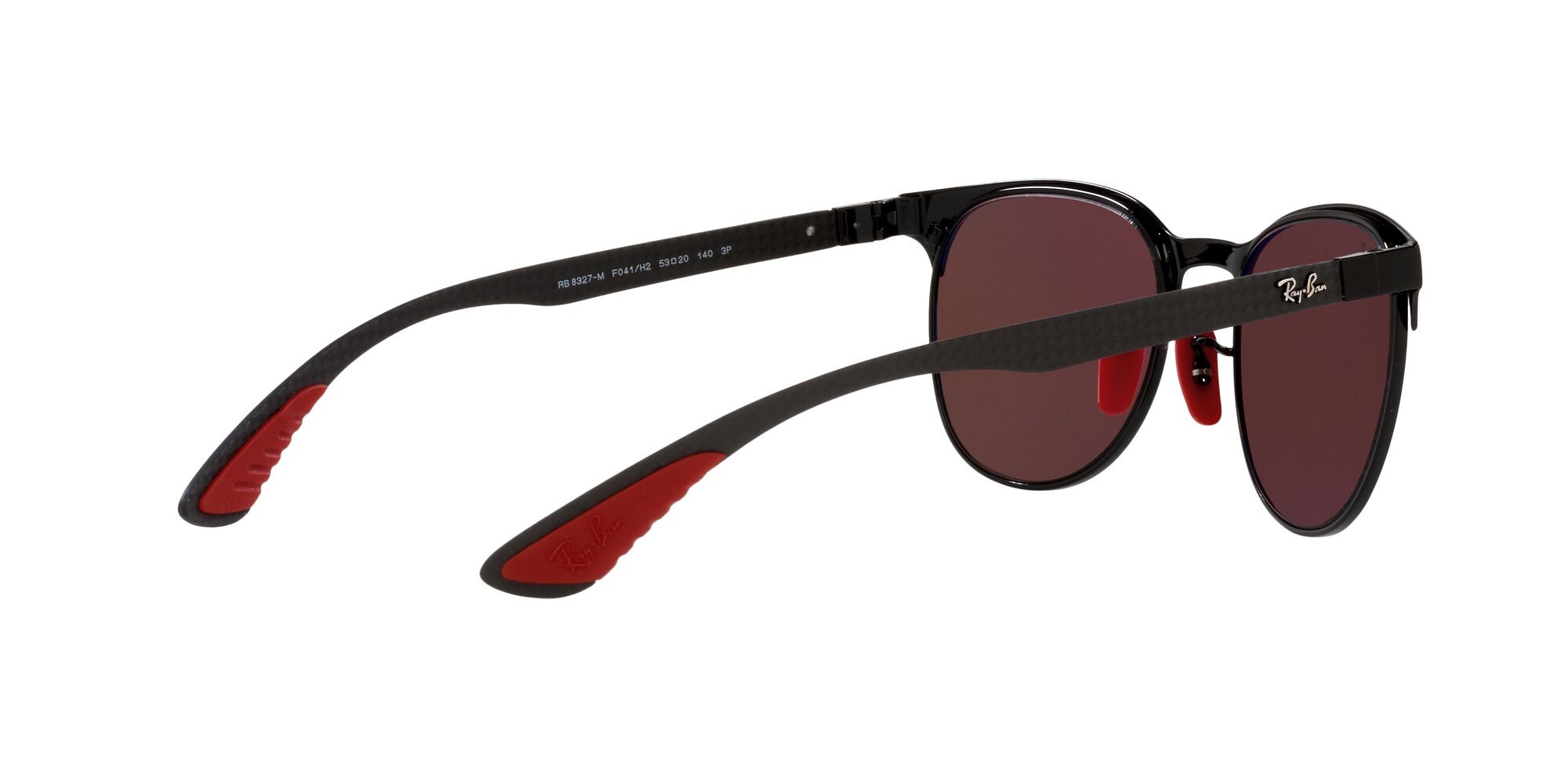 Sonnenbrillen Ray-Ban Scuderia Ferrari RB 8327M (F041H2) farbe nero form pantos gläser viola specchiato argento