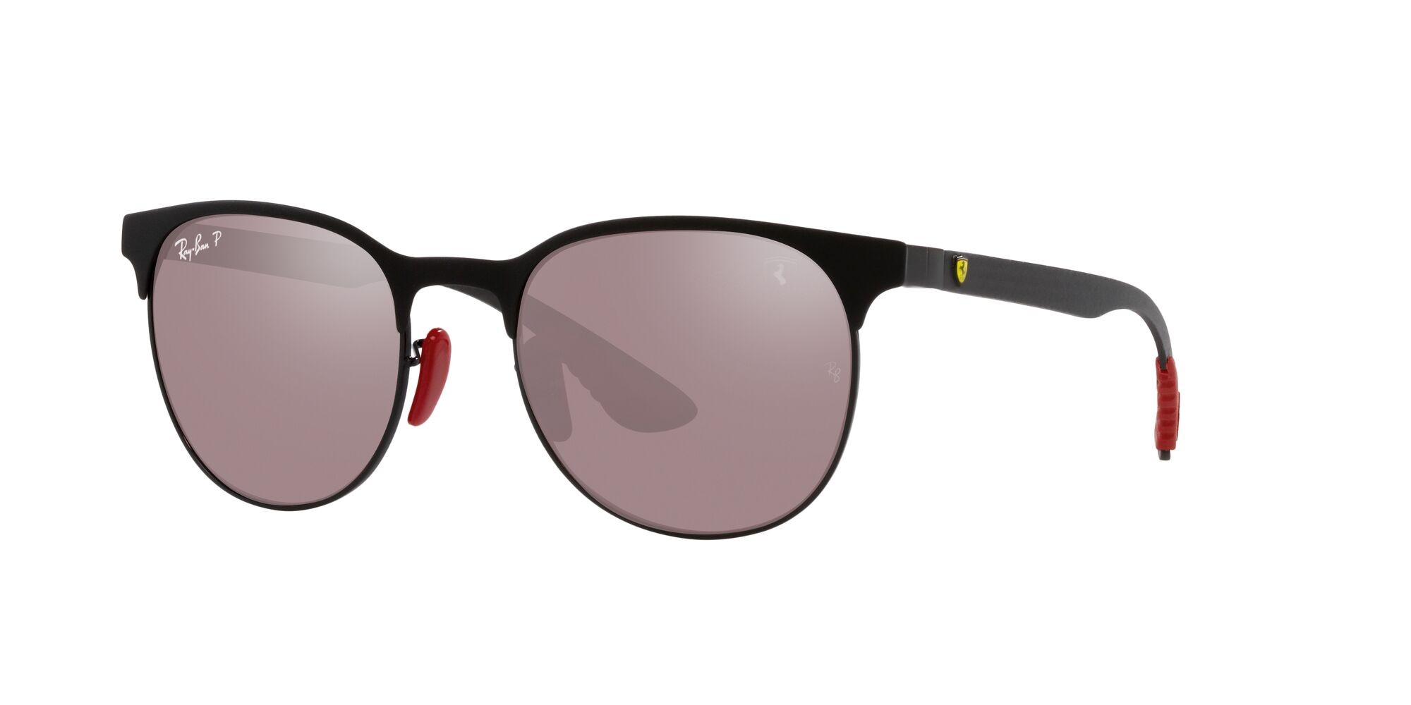 Sonnenbrillen Ray-Ban Scuderia Ferrari RB 8327M (F041H2) farbe nero form pantos gläser viola specchiato argento