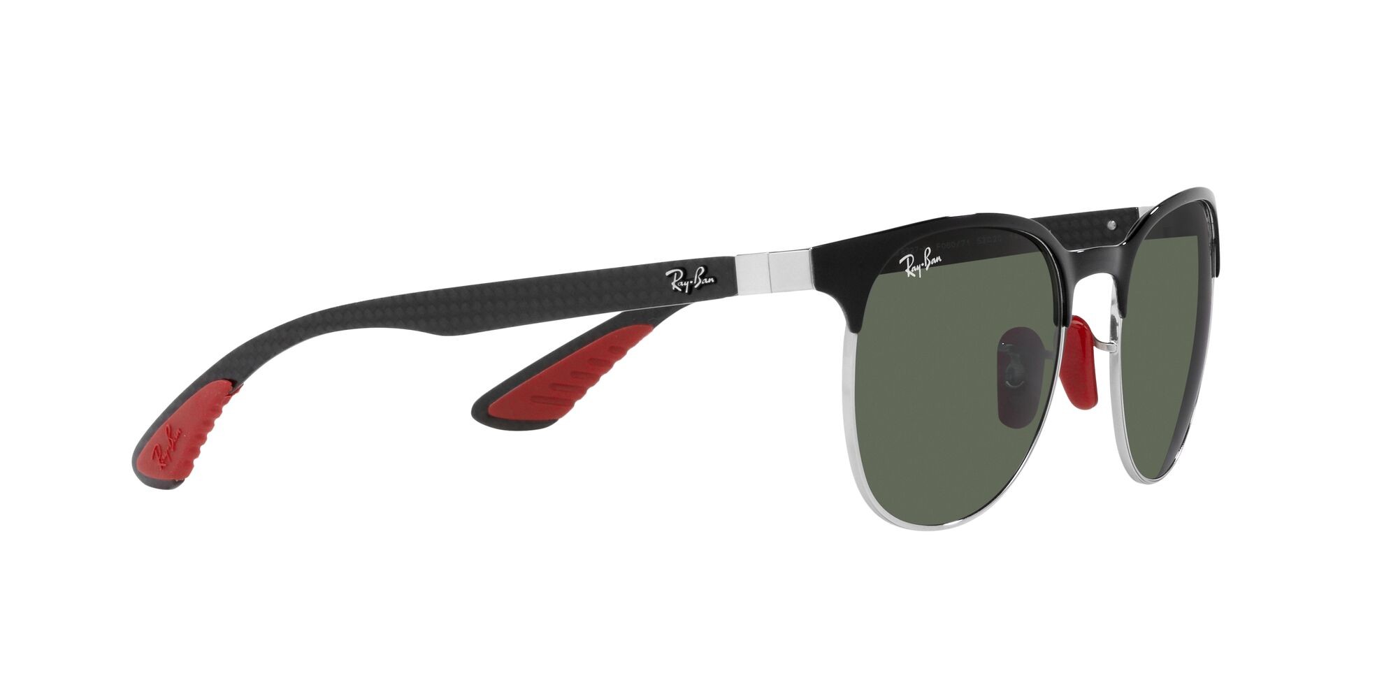 Sonnenbrillen Ray-Ban Scuderia Ferrari RB 8327M (F06071) farbe nero su argento form pantos gläser verde scuro