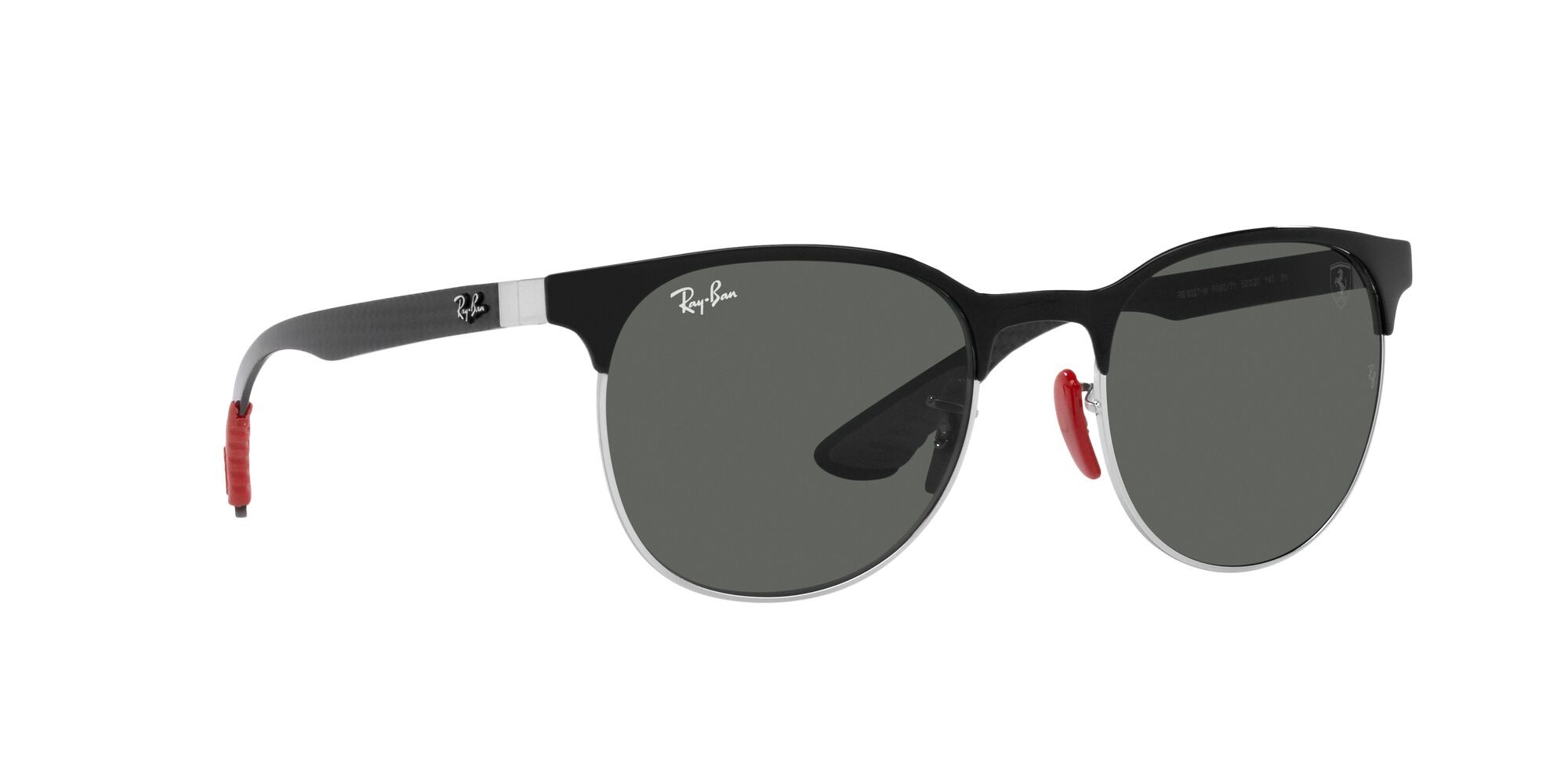 Sonnenbrillen Ray-Ban Scuderia Ferrari RB 8327M (F06071) farbe nero su argento form pantos gläser verde scuro