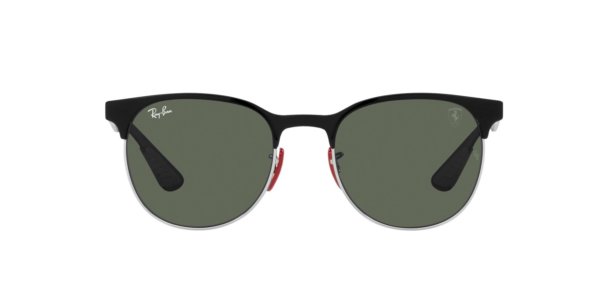 Sonnenbrillen Ray-Ban Scuderia Ferrari RB 8327M (F06071) farbe nero su argento form pantos gläser verde scuro