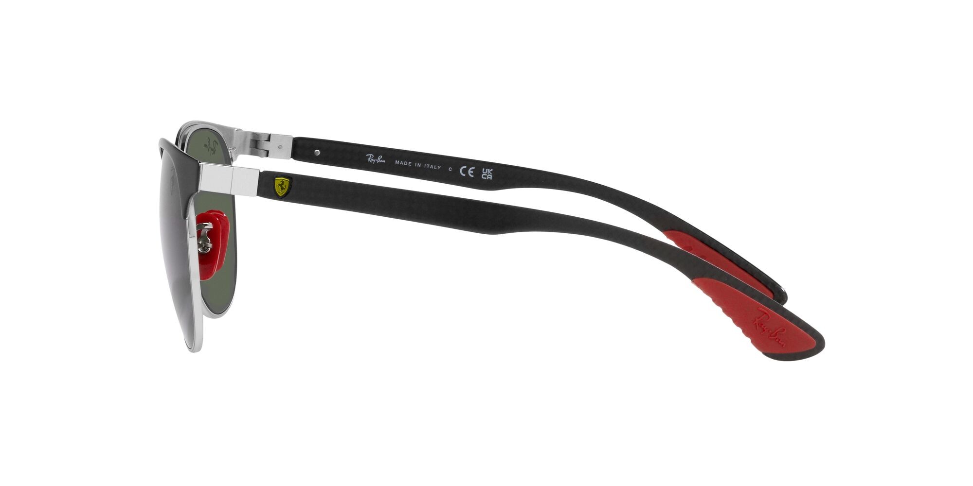 Sonnenbrillen Ray-Ban Scuderia Ferrari RB 8327M (F06071) farbe nero su argento form pantos gläser verde scuro