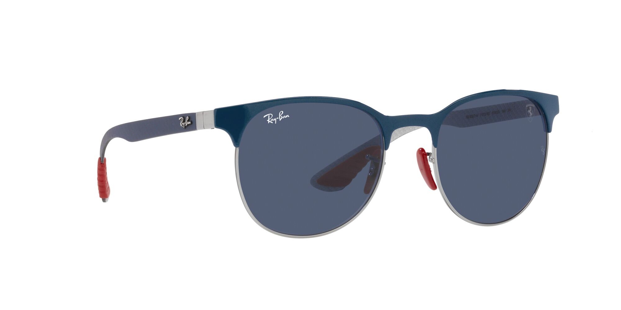 Sonnenbrillen Ray-Ban Scuderia Ferrari RB 8327M (F07280) farbe blu vallarta su gunmetal form pantos gläser blu scuro