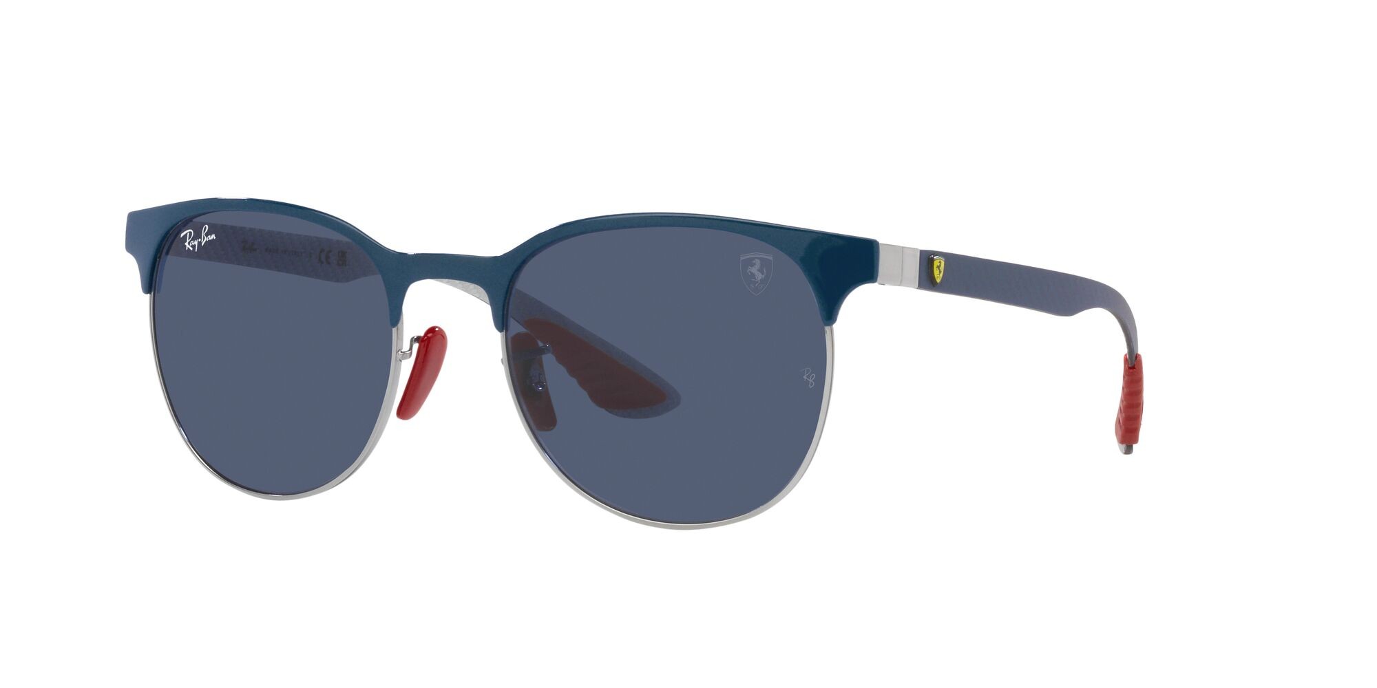 Sonnenbrillen Ray-Ban Scuderia Ferrari RB 8327M (F07280) farbe blu vallarta su gunmetal form pantos gläser blu scuro