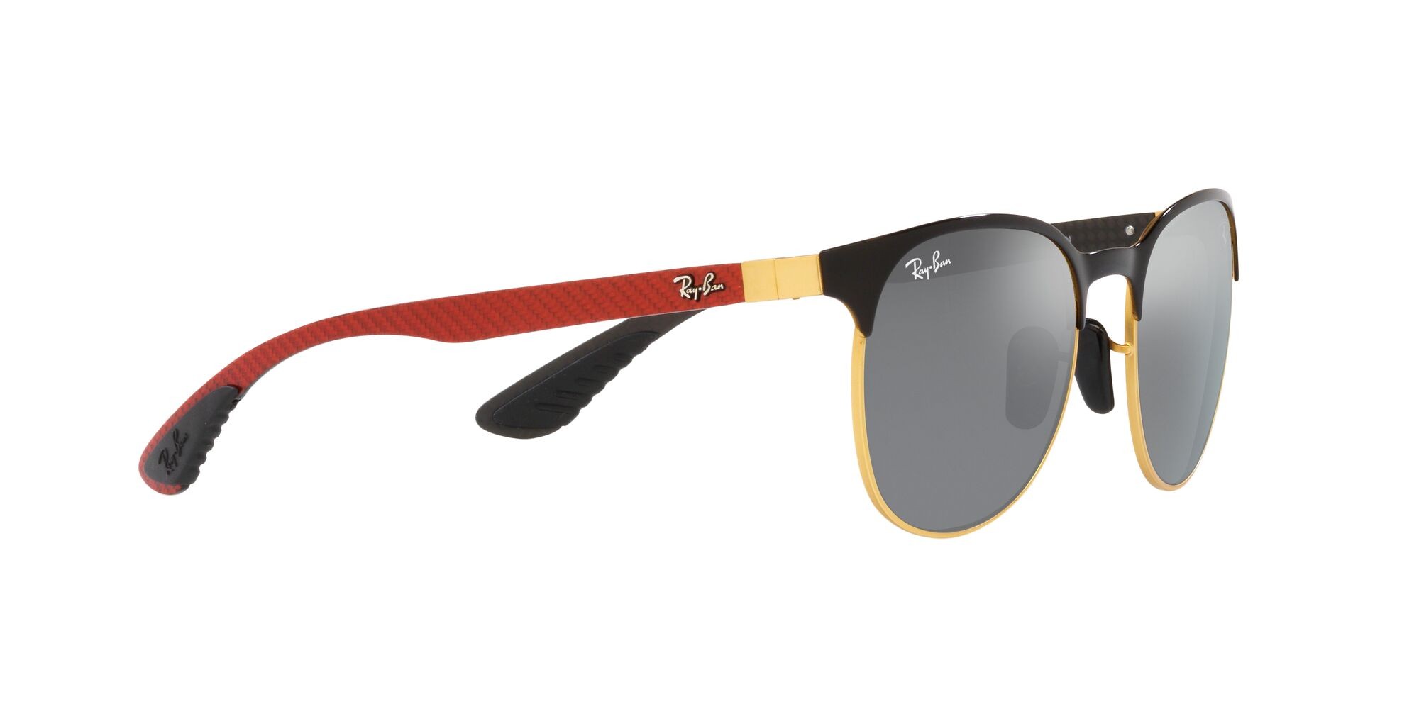 Sonnenbrillen Ray-Ban Scuderia Ferrari RB 8327M (F0816G) farbe black on matte arista form pantos gläser grigio sfumato argento a specchio