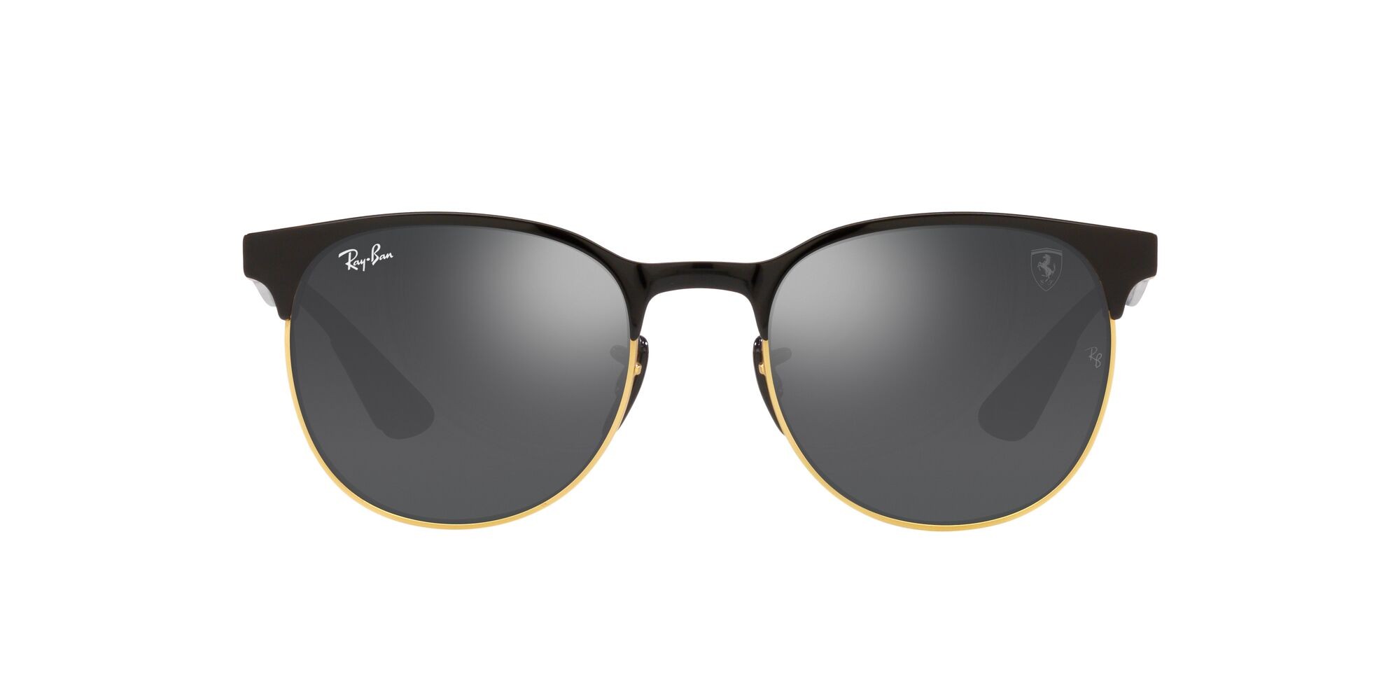 Sonnenbrillen Ray-Ban Scuderia Ferrari RB 8327M (F0816G) farbe black on matte arista form pantos gläser grigio sfumato argento a specchio