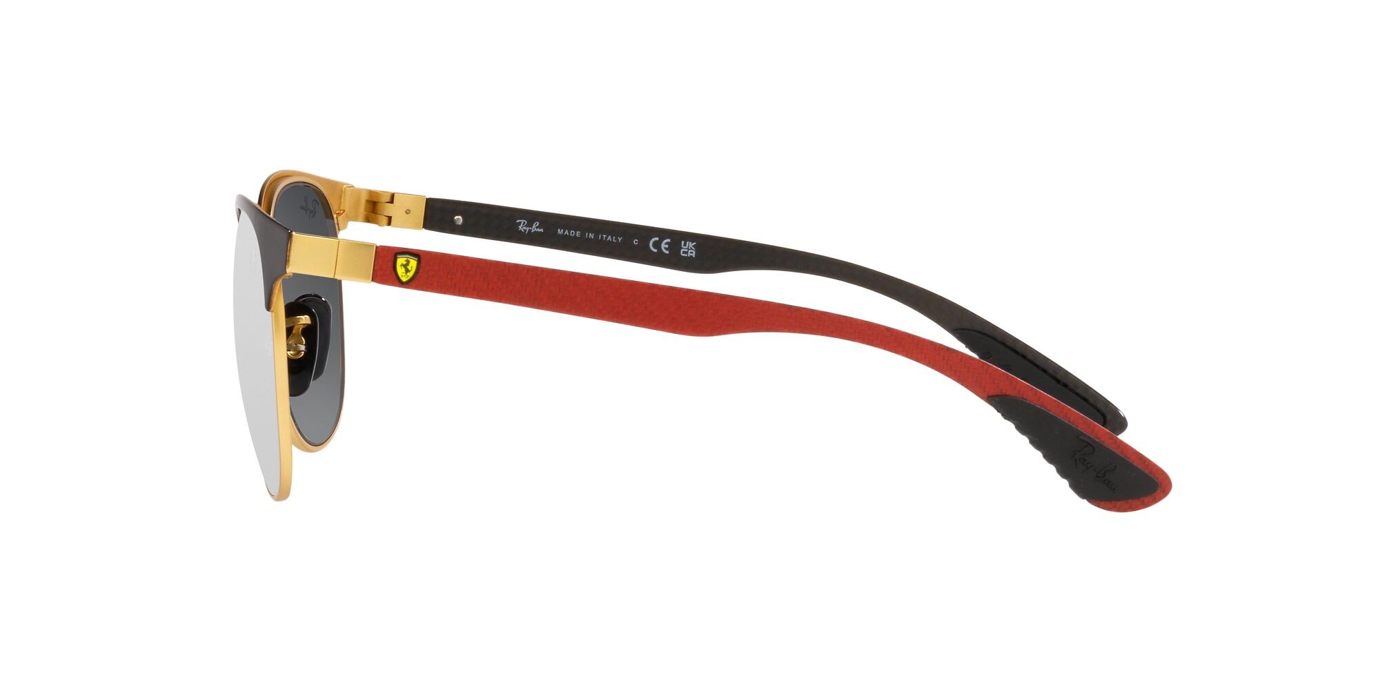 Sonnenbrillen Ray-Ban Scuderia Ferrari RB 8327M (F0816G) farbe black on matte arista form pantos gläser grigio sfumato argento a specchio