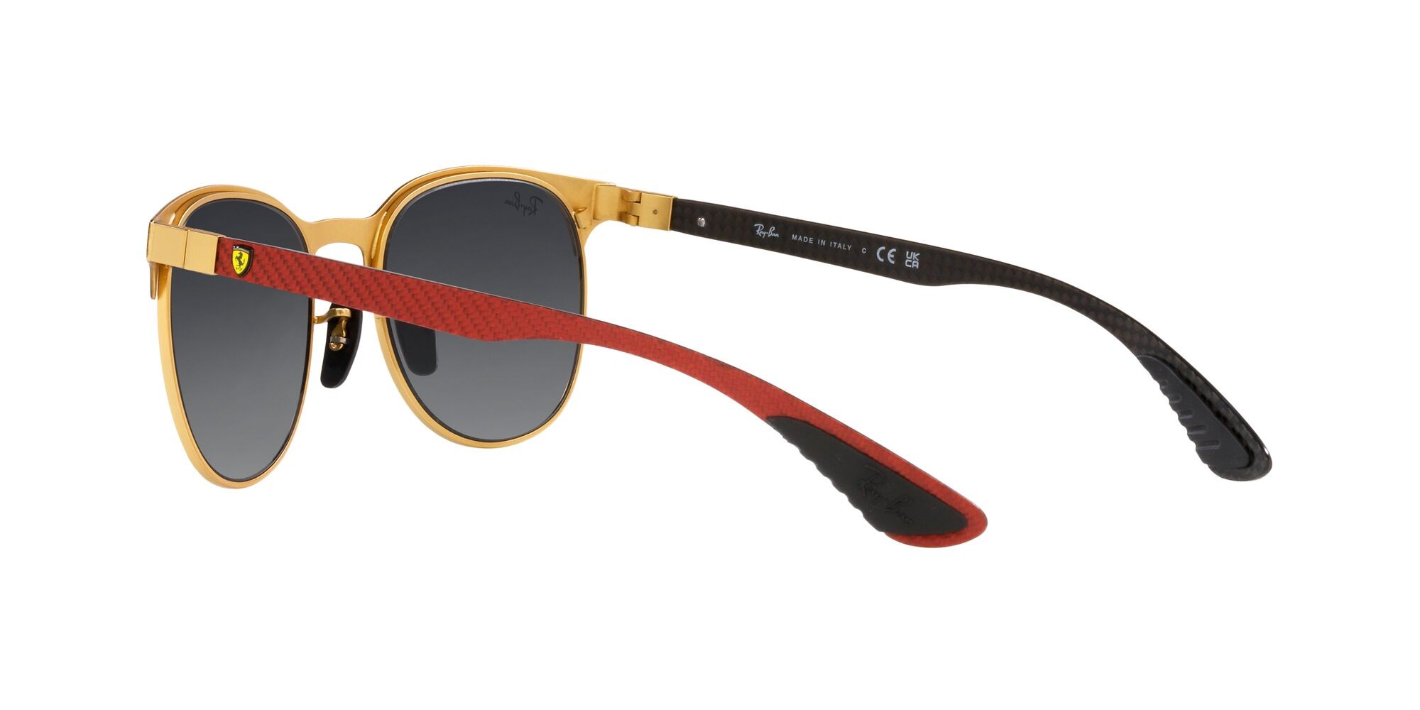 Sonnenbrillen Ray-Ban Scuderia Ferrari RB 8327M (F0816G) farbe black on matte arista form pantos gläser grigio sfumato argento a specchio