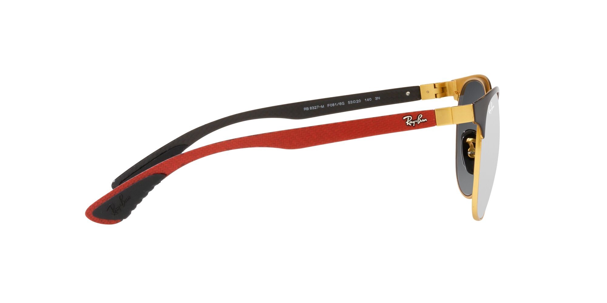 Sonnenbrillen Ray-Ban Scuderia Ferrari RB 8327M (F0816G) farbe black on matte arista form pantos gläser grigio sfumato argento a specchio