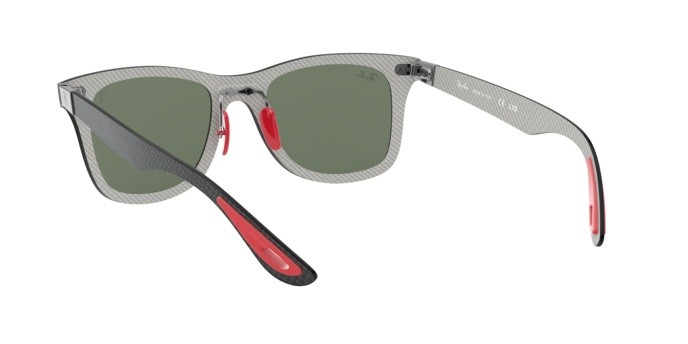 Sonnenbrillen Ray-Ban Scuderia Ferrari Collection RB 8395M (F05471) farbe mat carbon matt allutex form quadratisch gläser dark green