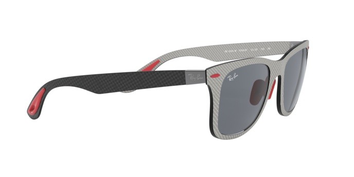 Sonnenbrillen Ray-Ban Scuderia Ferrari Collection RB 8395M (F05687) farbe matt carbon allutex carbon form quadratisch gläser dark grey