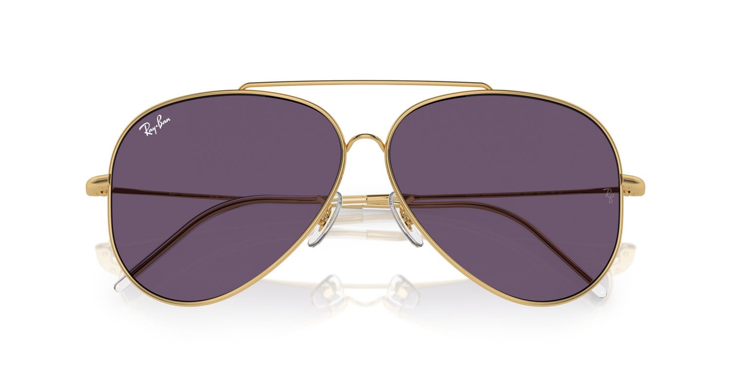 Sonnenbrillen Ray-Ban Aviator Reverse RB R0101S (001/1A) farbe oro form aviator gläser viola