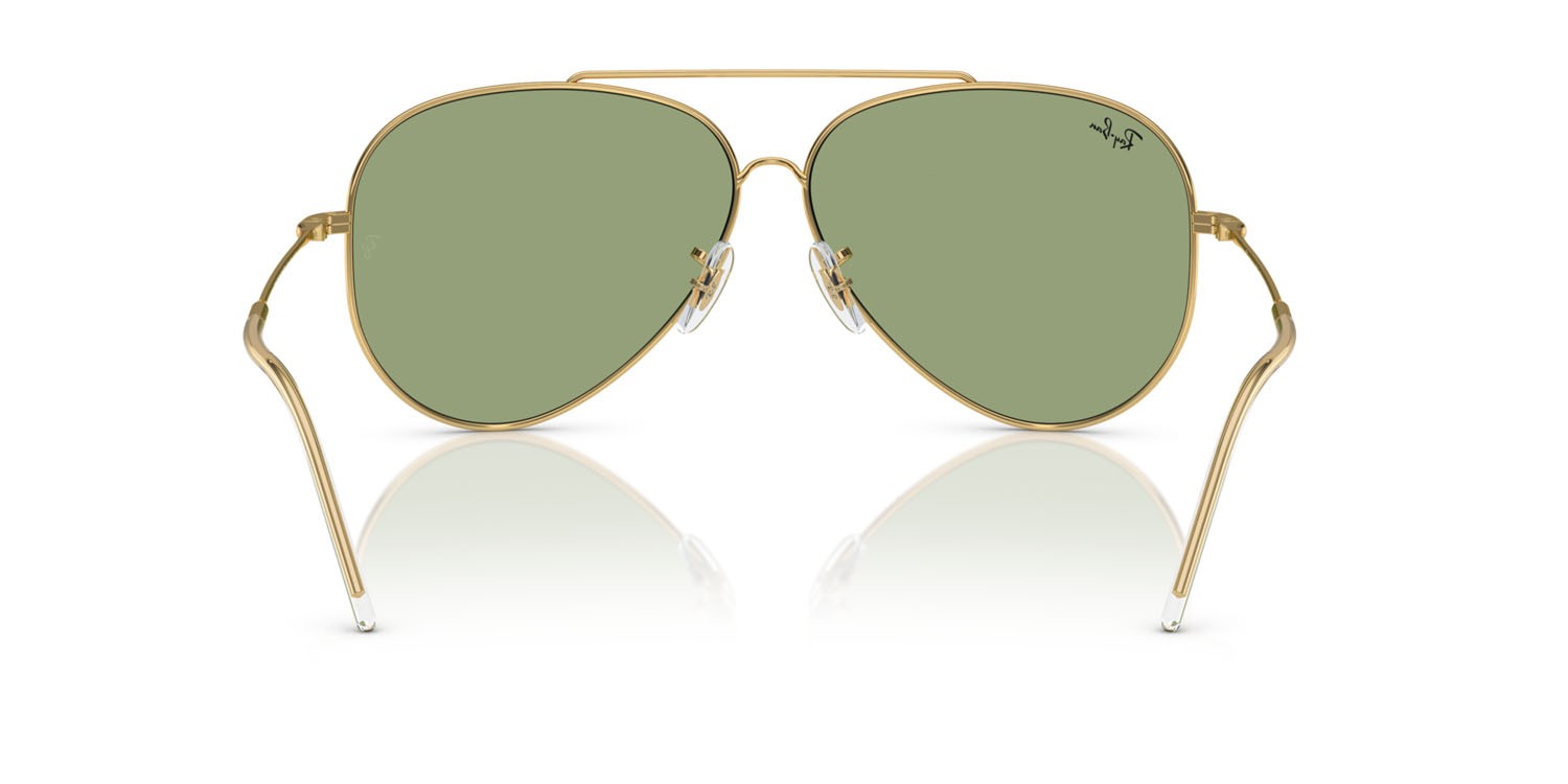 Occhiali da sole Ray-Ban Aviator Reverse RB R0101S (001/82) colore oro forma aviator lenti verde