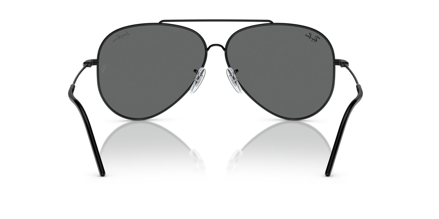 Occhiali da sole Ray-Ban Aviator Reverse Lenny Kravitz RB R0101S (002/GR) colore nero forma aviator lenti grigio scuro