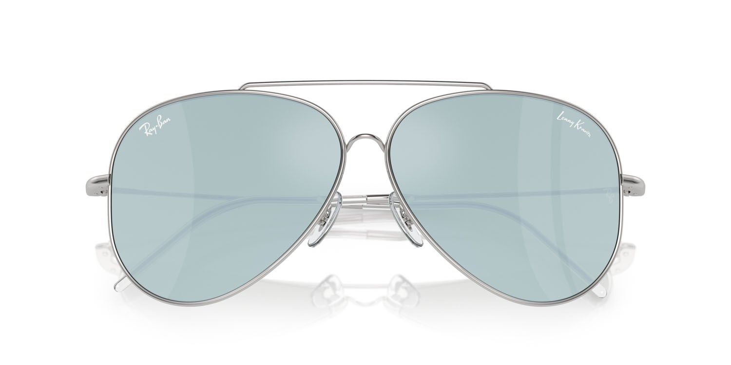 Sonnenbrillen Ray-Ban Aviator Reverse Lenny Kravitz RB R0101S (003/30) farbe argento form aviator gläser argento