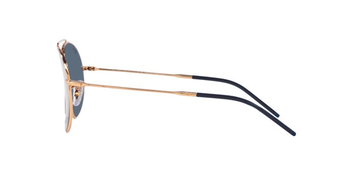 Sunglasses Ray-Ban Aviator Reverse RB R0101S (92023A) color oro rosé shape aviator lenses blu
