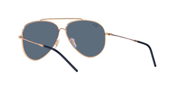 Sunglasses Ray-Ban Aviator Reverse RB R0101S (92023A) color oro rosé shape aviator lenses blu