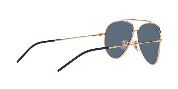 Sunglasses Ray-Ban Aviator Reverse RB R0101S (92023A) color oro rosé shape aviator lenses blu